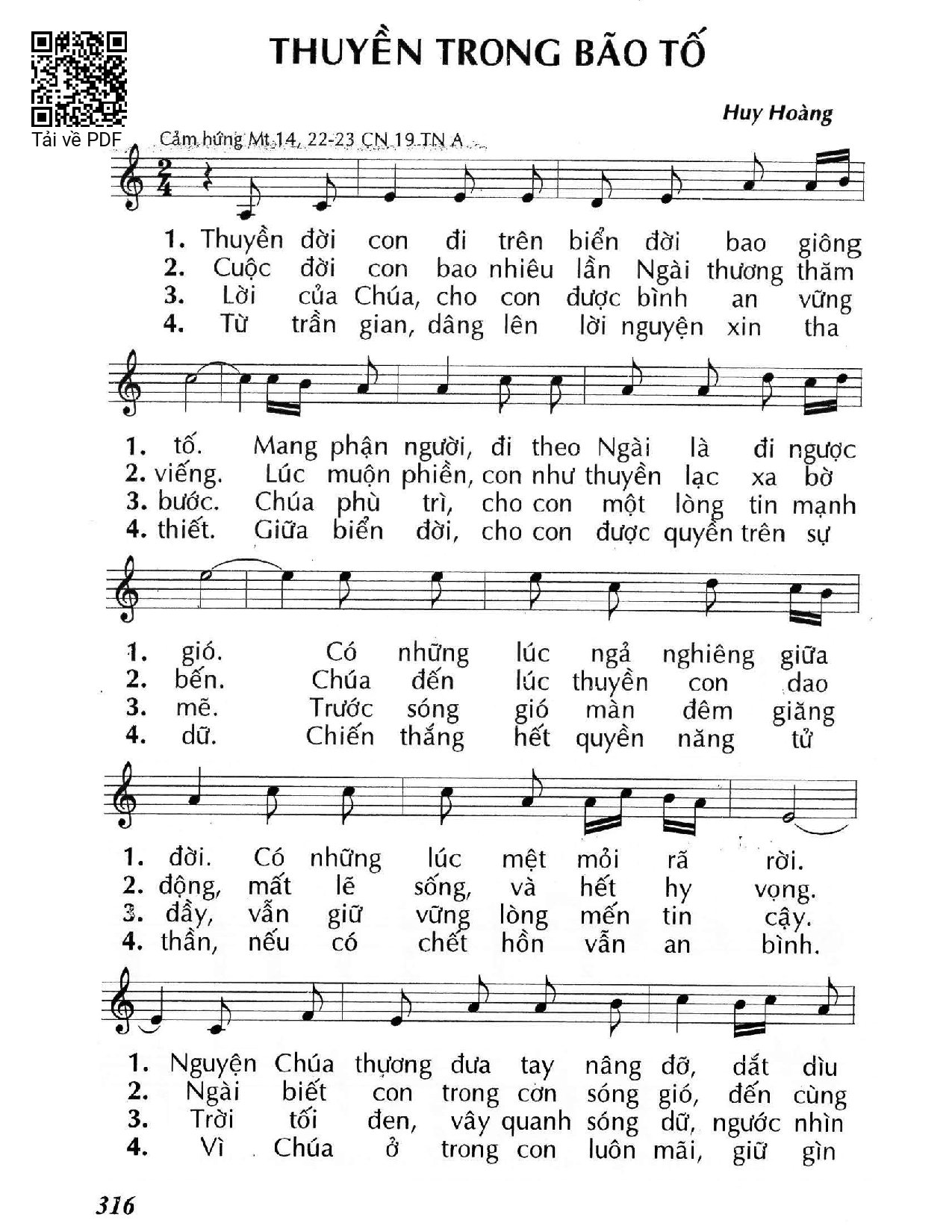 Sheet PDF of Thuyền trong bão tố (Mt. 14)