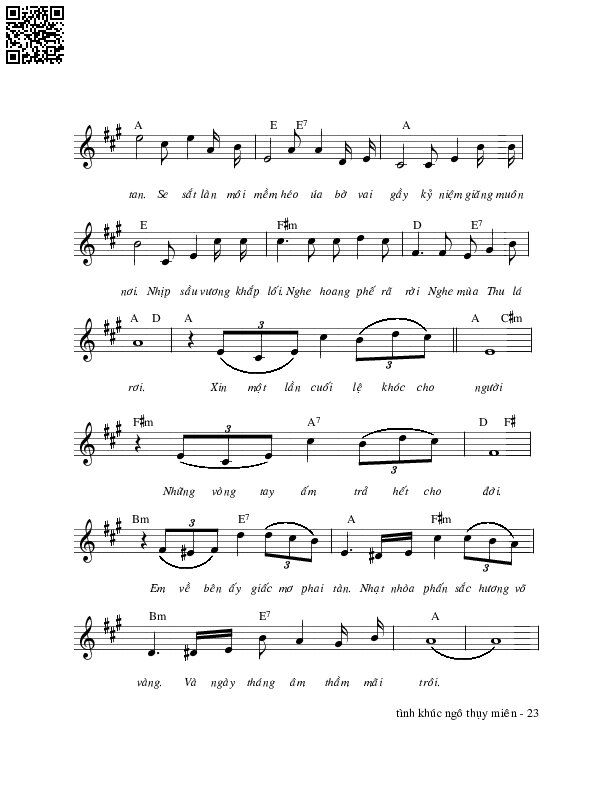 Page 2 of Sheet music PDF Em về mùa thu - Ngô Thụy Miên