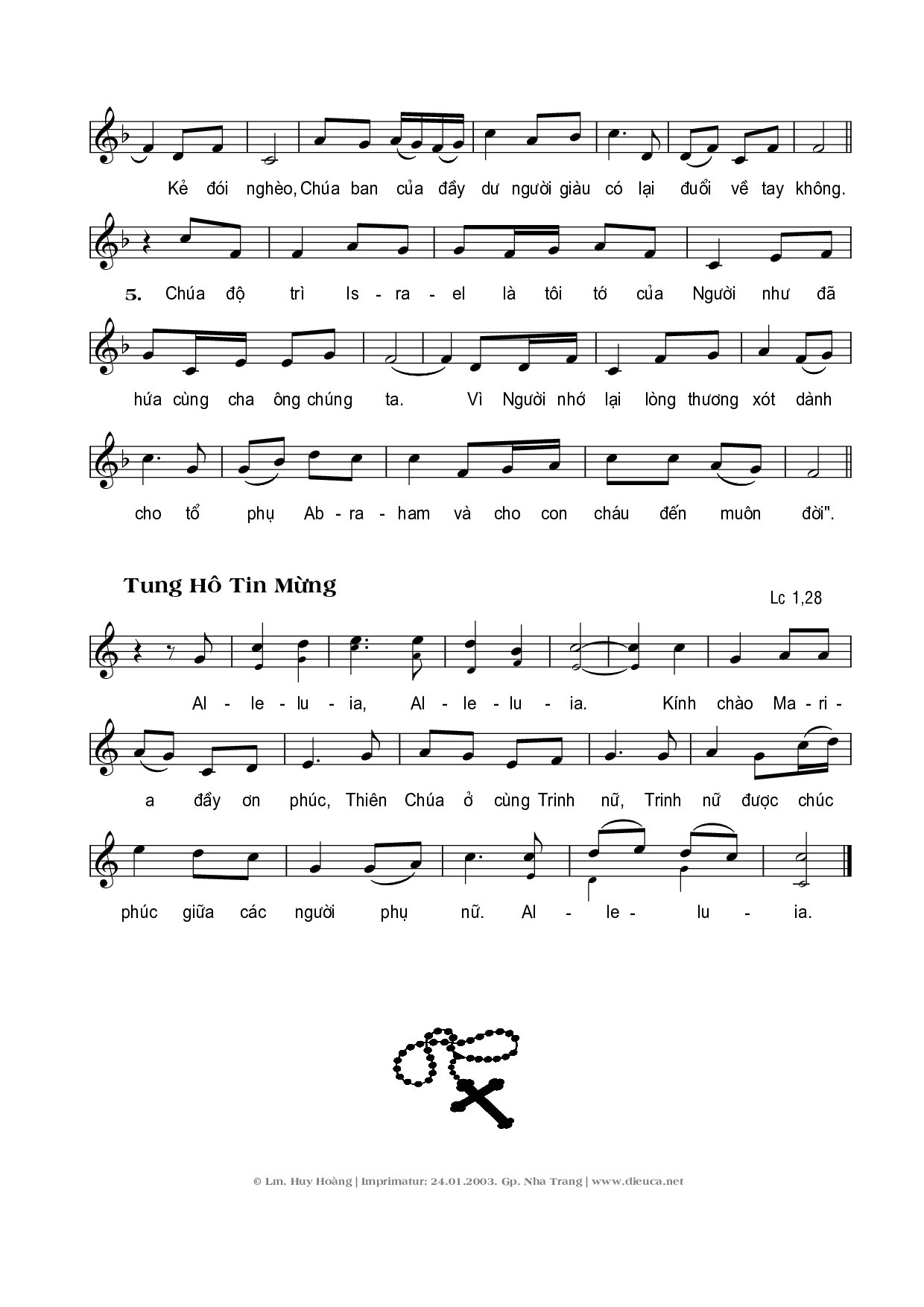 Page 2 of Sheet music PDF Đức Mẹ Mân Côi (07.10) - Huy Hoàng