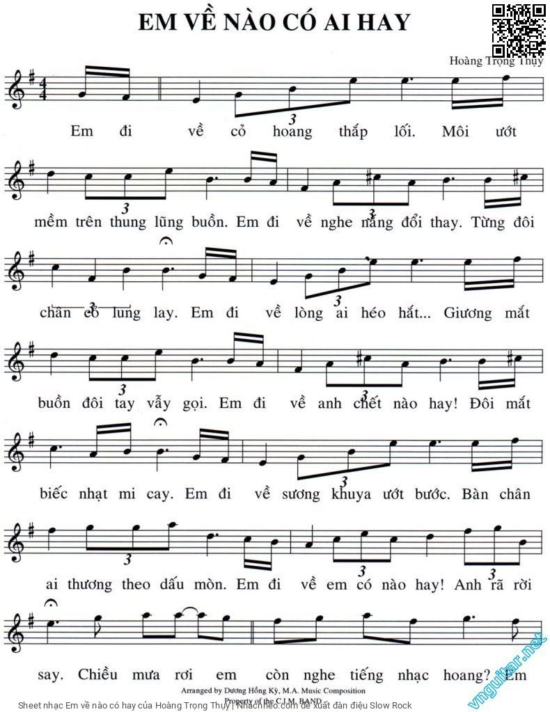 Page 1 of Sheet music PDF Em về nào có hay - Hoàng Trọng Thụy