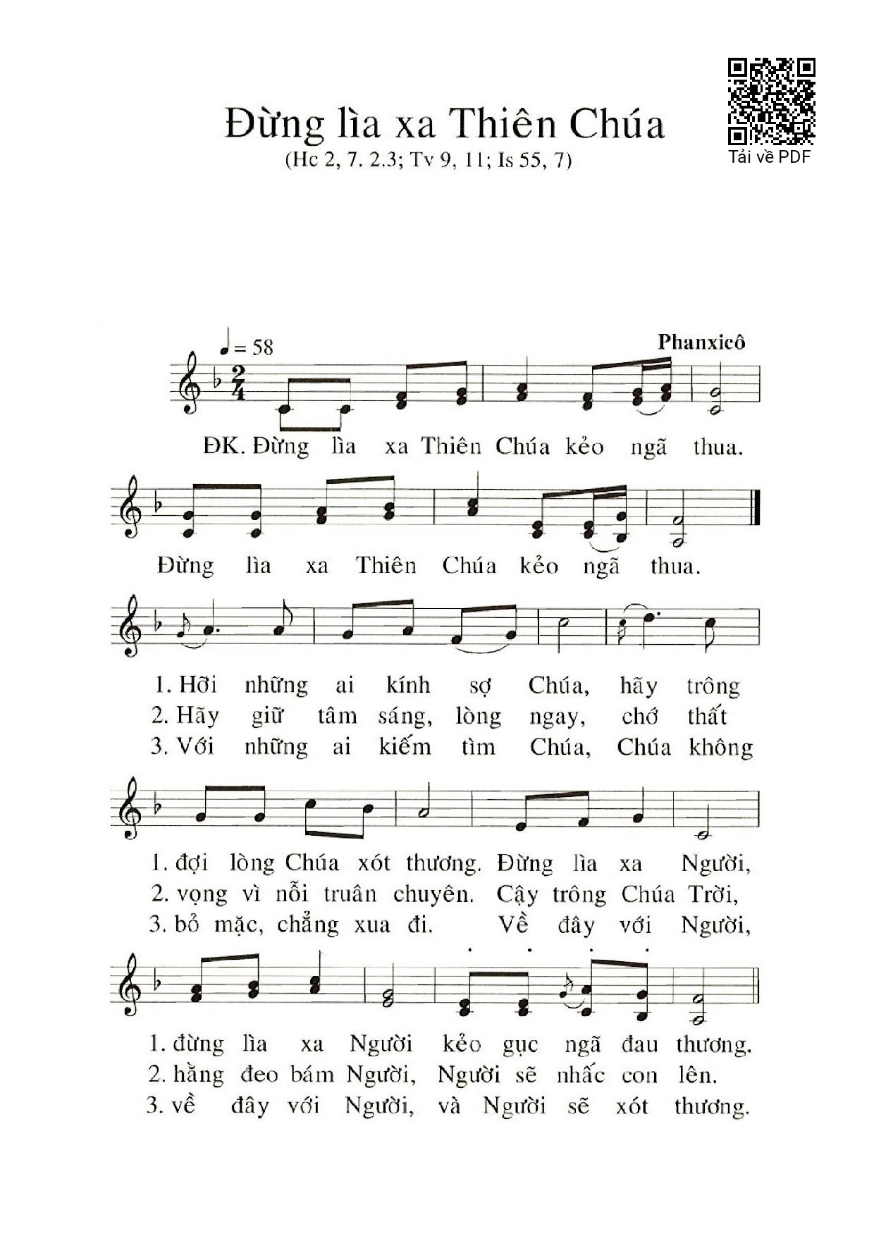 Sheet PDF of Đừng Lìa Xa Thiên Chúa