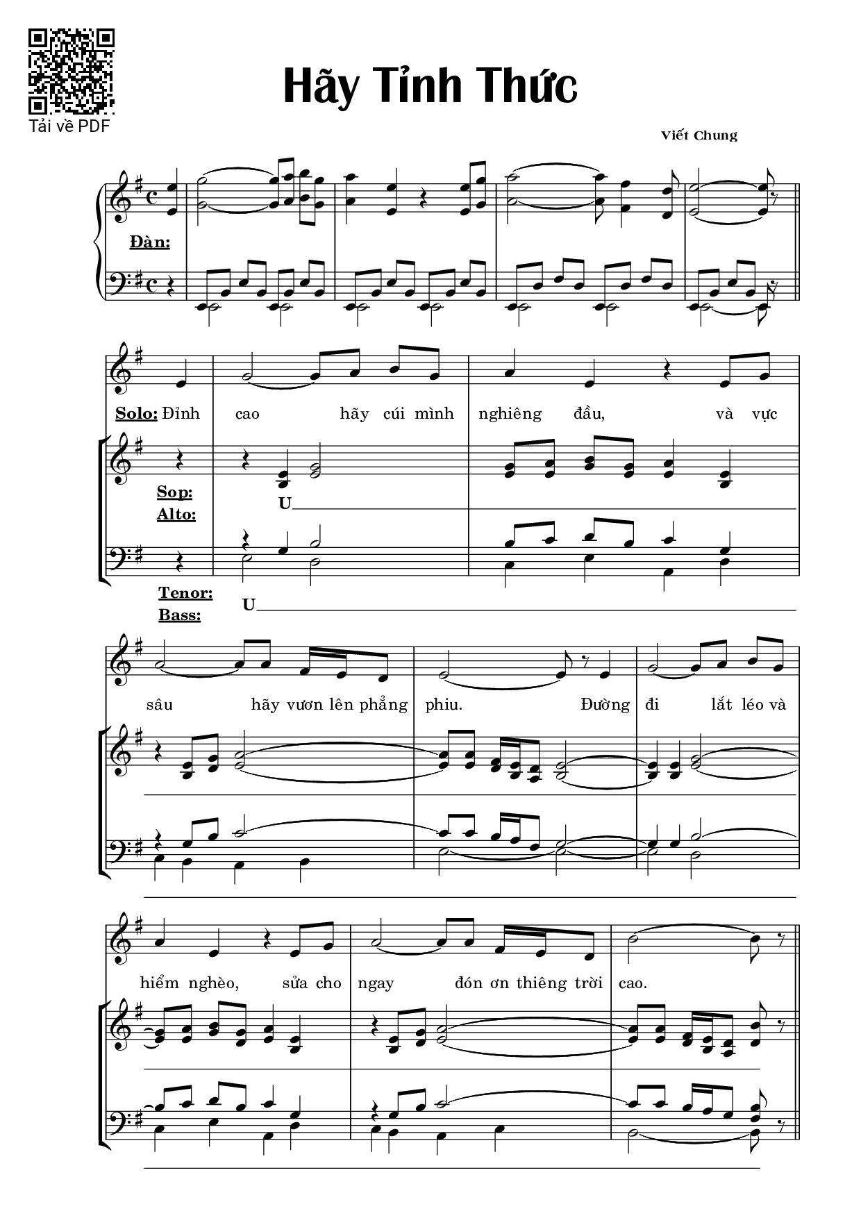 Page 1 of Sheet music PDF hãy thức tỉnh - Viết Chung