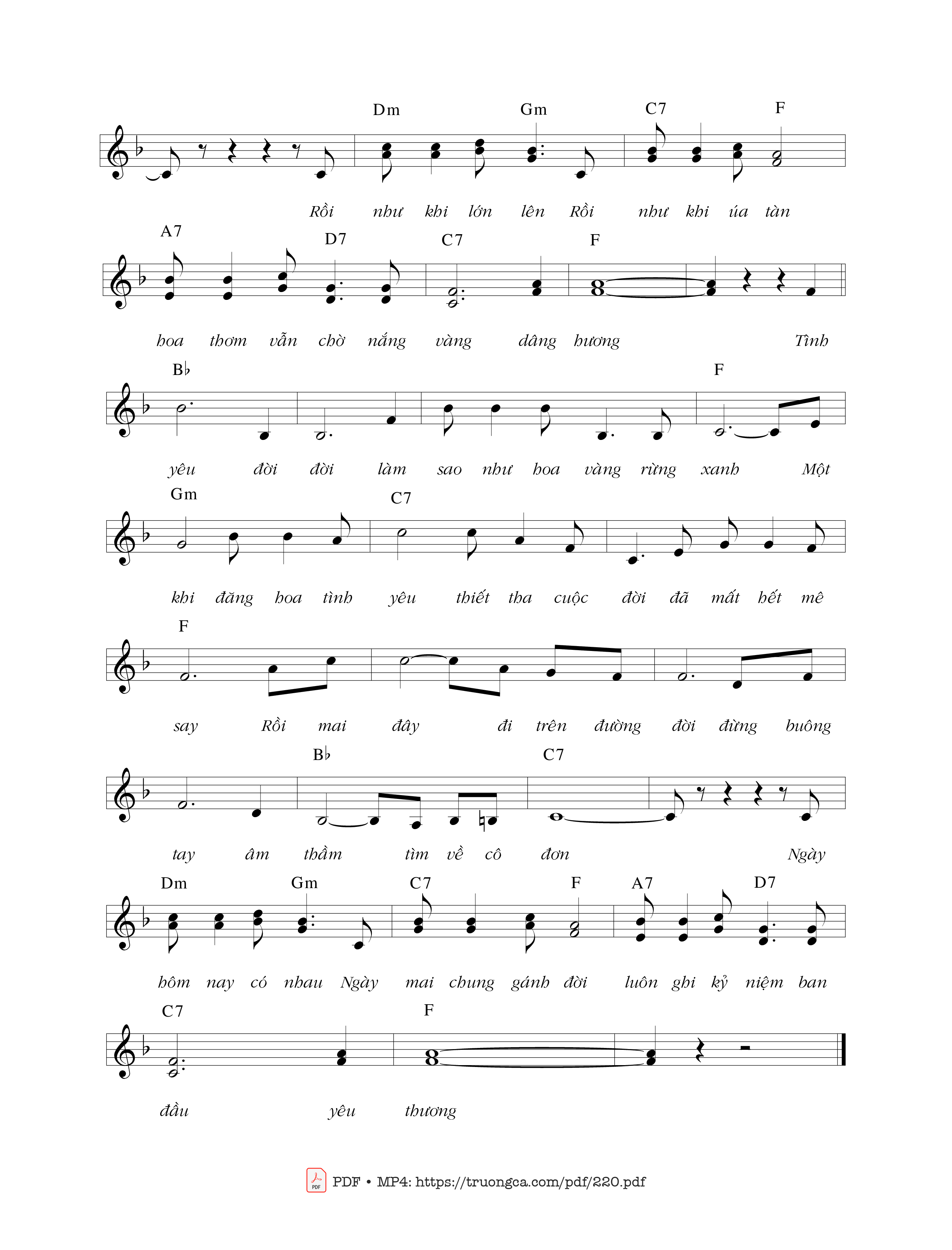 Page 2 of Sheet music PDF Bài ca hạnh ngộ - Lê Uyên Phương