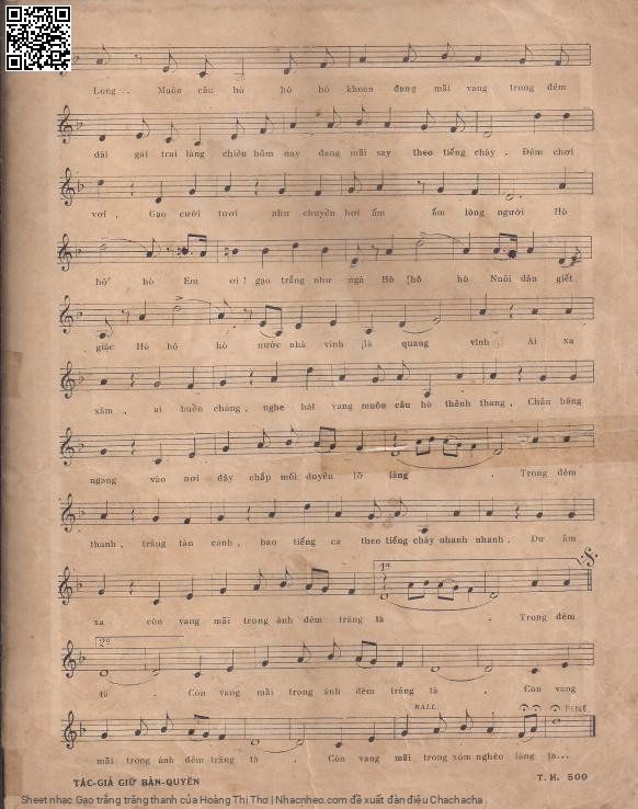 Page 3 of Sheet music PDF Gạo trắng trăng thanh - Hoàng Thi Thơ