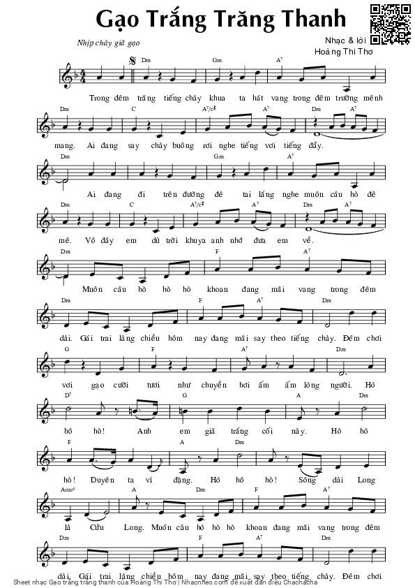 Page 5 of Sheet music PDF Gạo trắng trăng thanh - Hoàng Thi Thơ