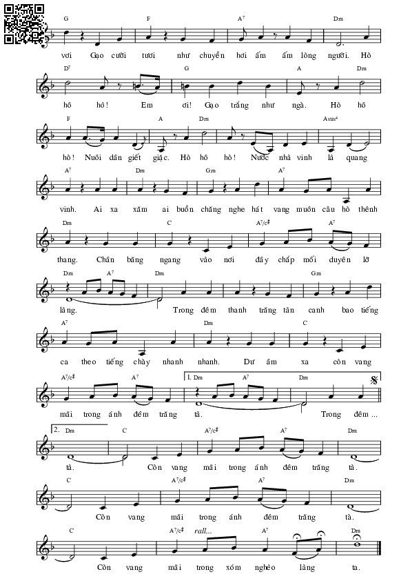 Page 6 of Sheet music PDF Gạo trắng trăng thanh - Hoàng Thi Thơ