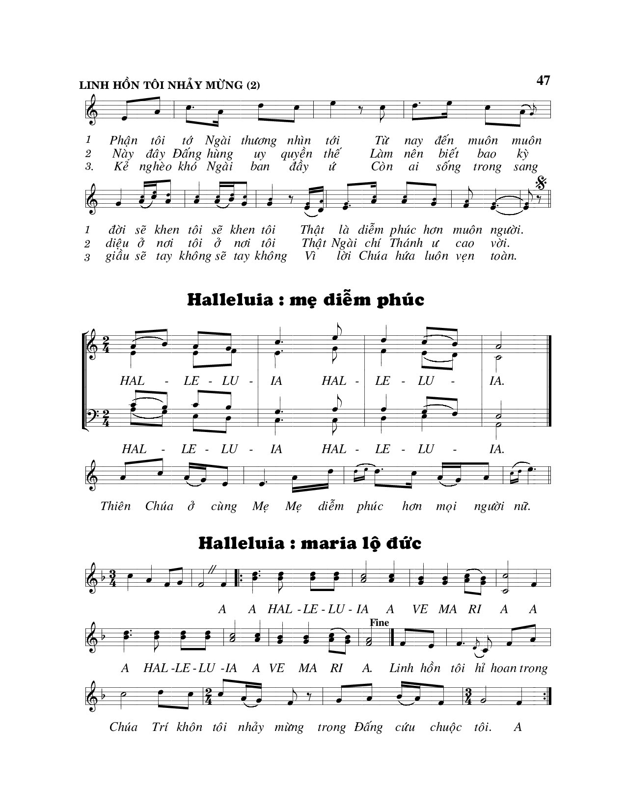 Page 2 of Sheet music PDF Linh hồn tôi nhảy mừng (Lc. 1) - Viết Chung