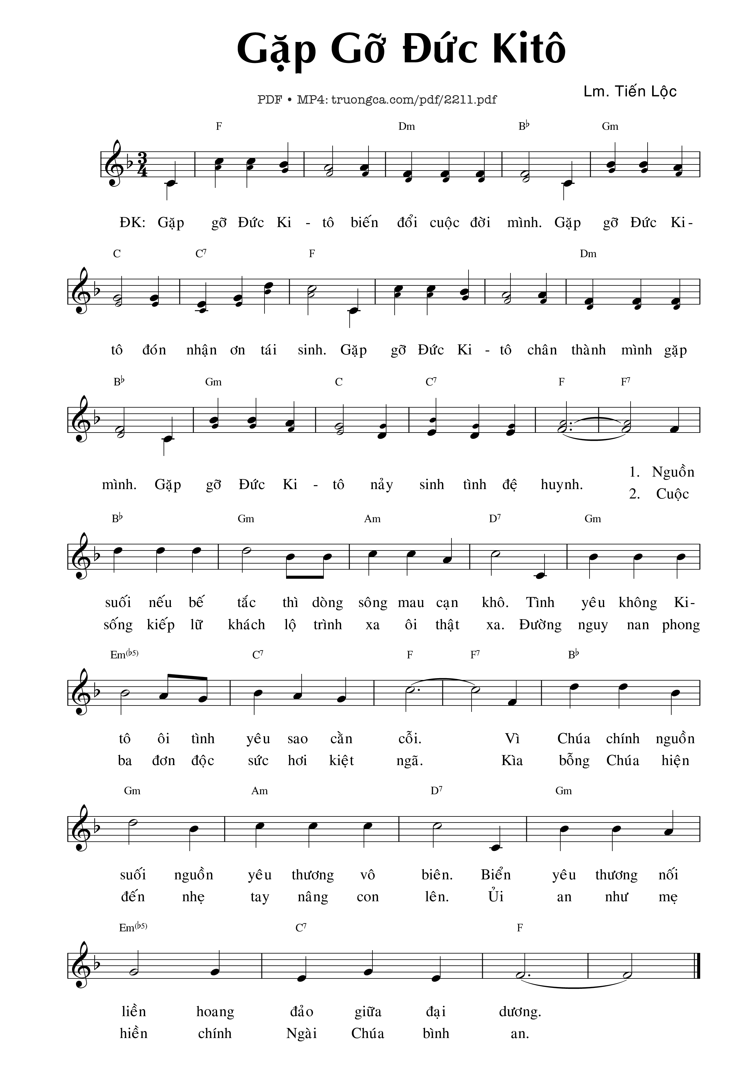 Sheet PDF of Gặp gỡ Đức Kitô (Trường ca Đức Kitô)