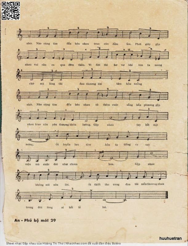 Page 3 of Sheet music PDF Gặp nhau - Hoàng Thi Thơ