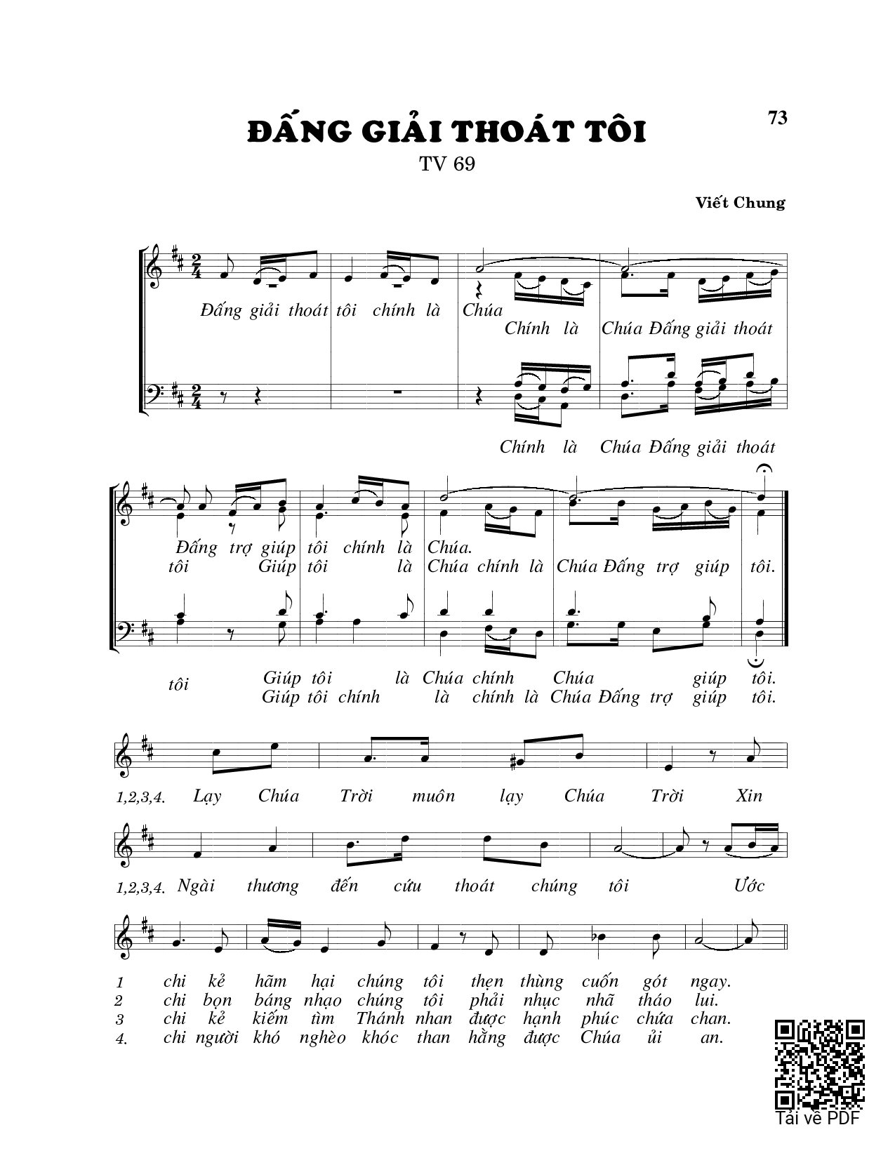 Sheet PDF of Đấng giải thoát tôi