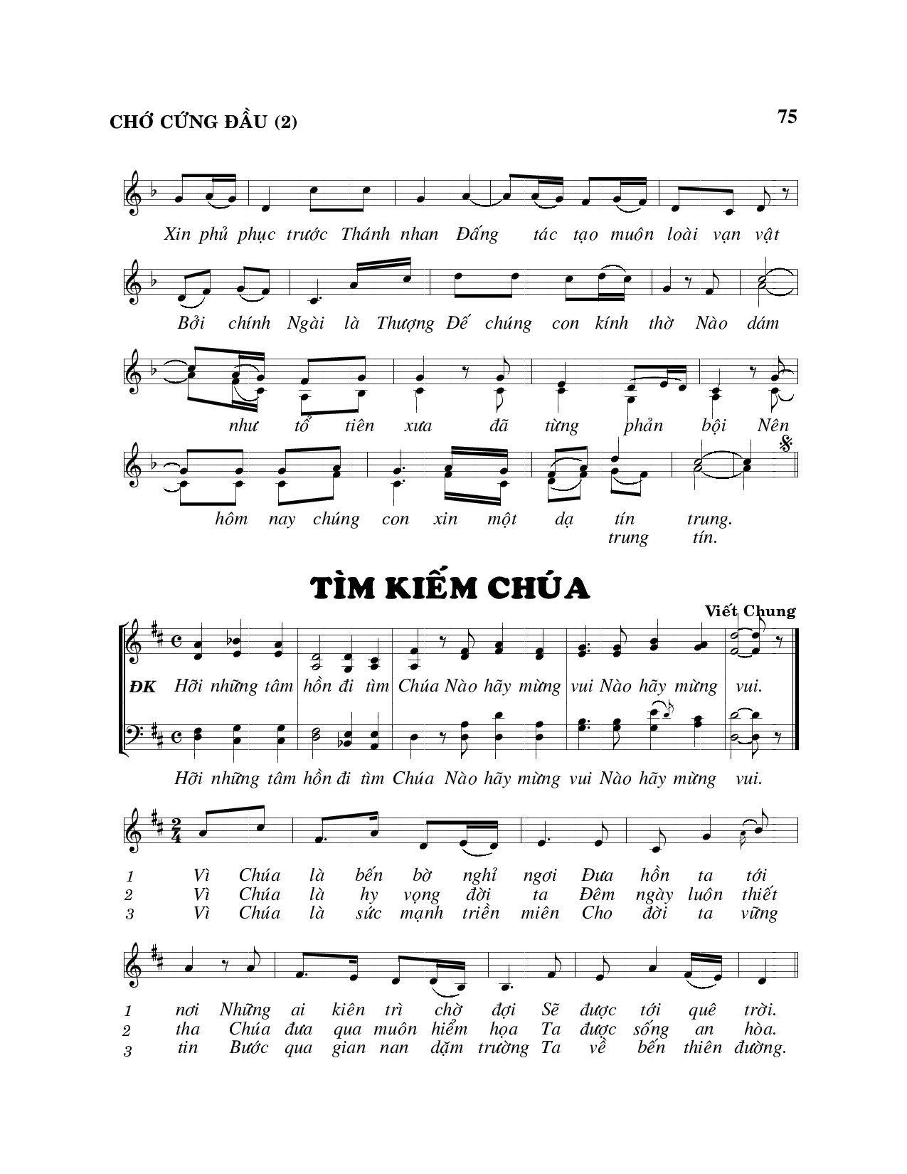 Page 2 of Sheet music PDF Tìm kiếm Chúa - Viết Chung