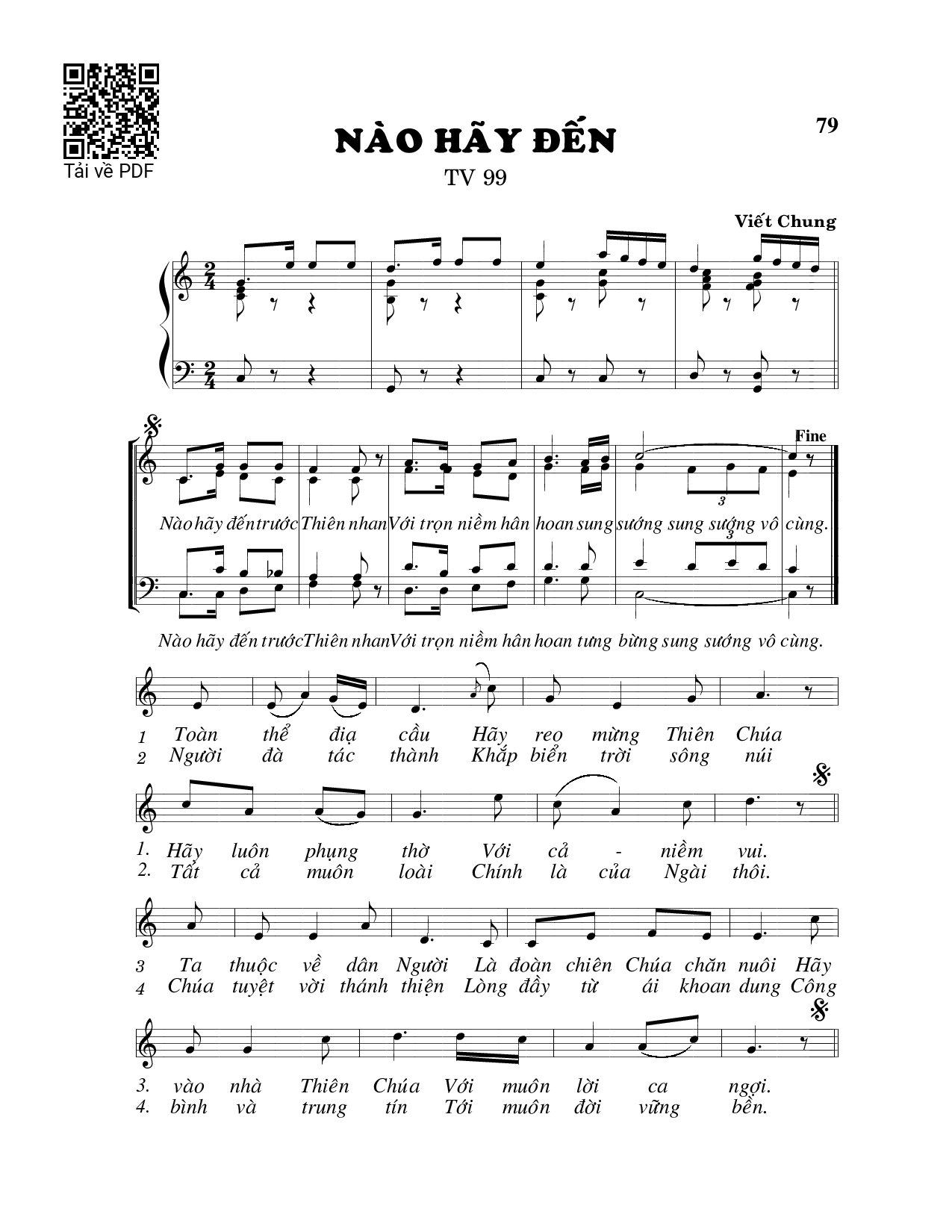 Page 1 of Sheet music PDF Nào hãy đến - Viết Chung