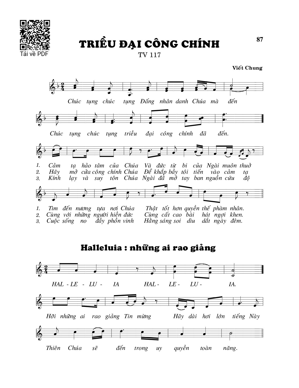 Page 1 of Sheet music PDF Triều đại công chính - Viết Chung