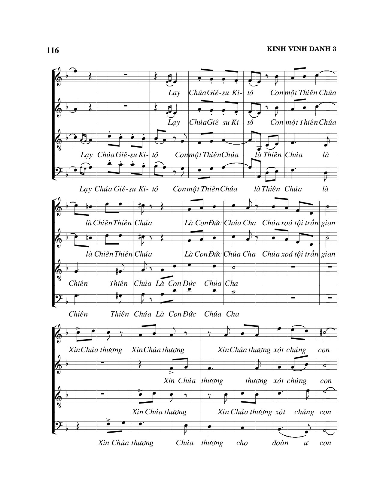 Page 3 of Sheet music PDF Kinh vinh danh - Viết Chung