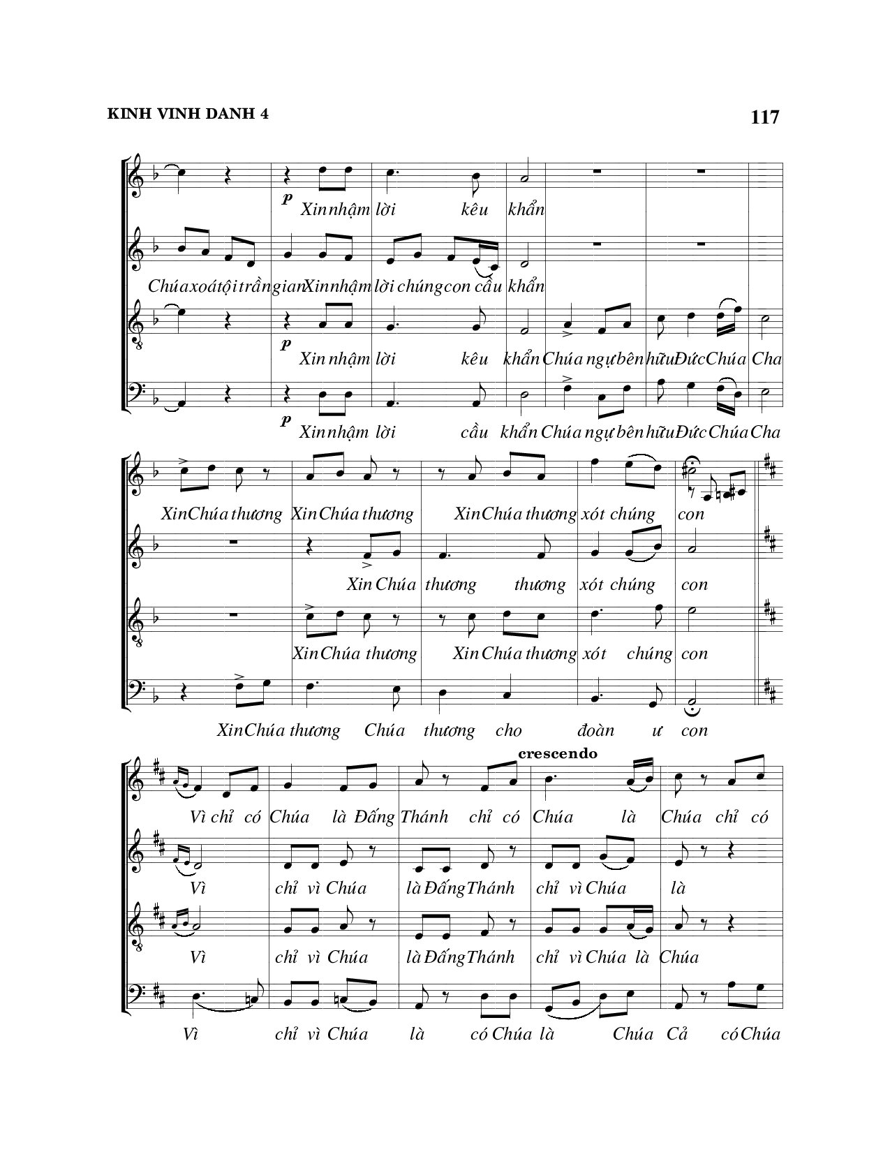 Page 4 of Sheet music PDF Kinh vinh danh - Viết Chung