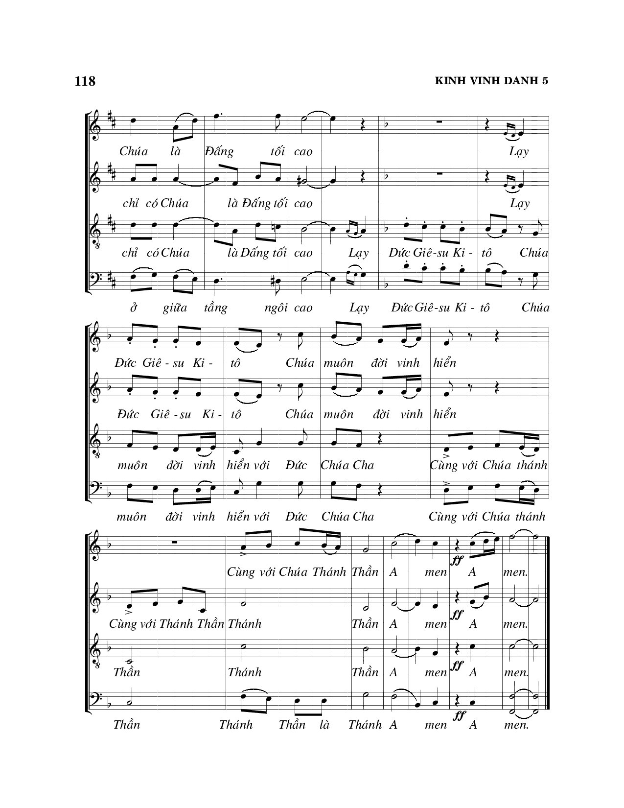 Page 5 of Sheet music PDF Kinh vinh danh - Viết Chung