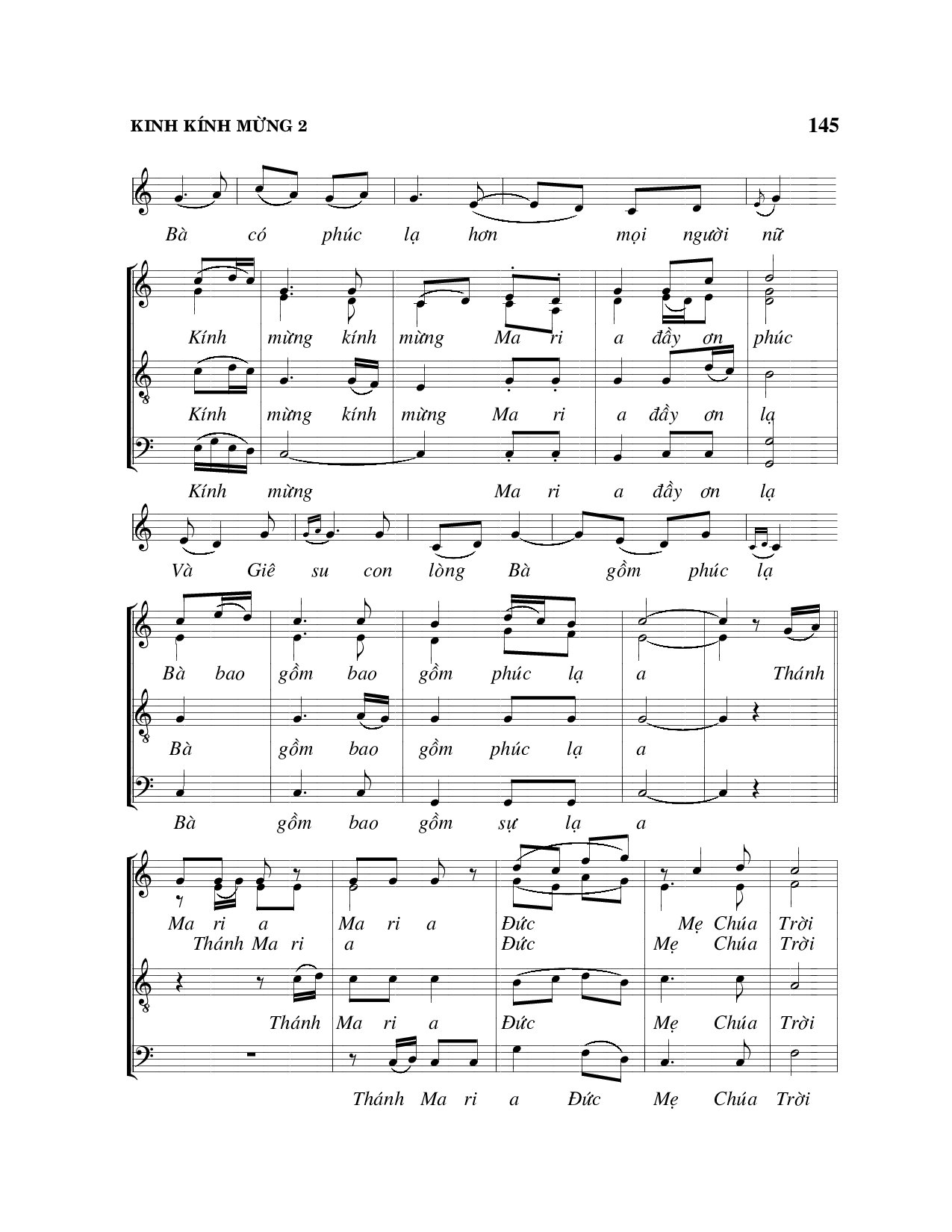 Page 2 of Sheet music PDF Phụ khúc Kinh Kính Mừng - Viết Chung