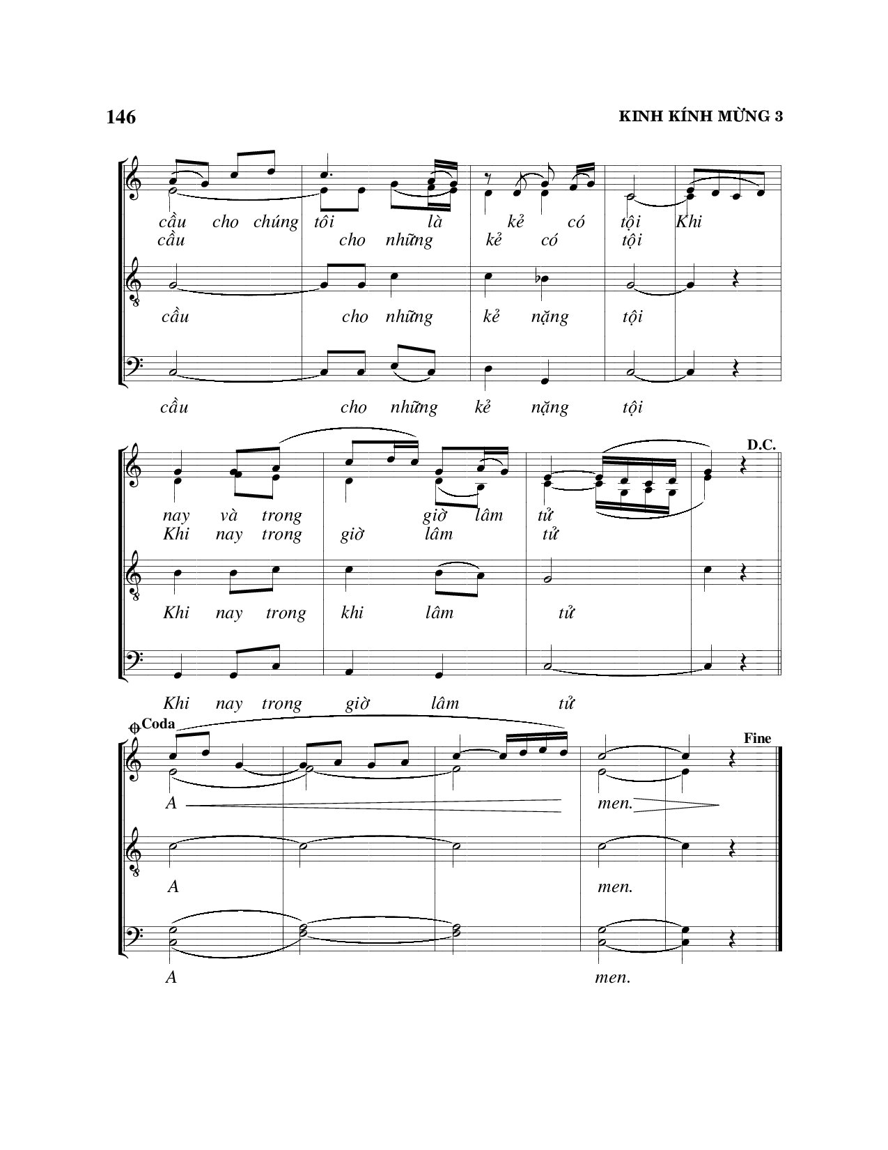 Page 3 of Sheet music PDF Phụ khúc Kinh Kính Mừng - Viết Chung