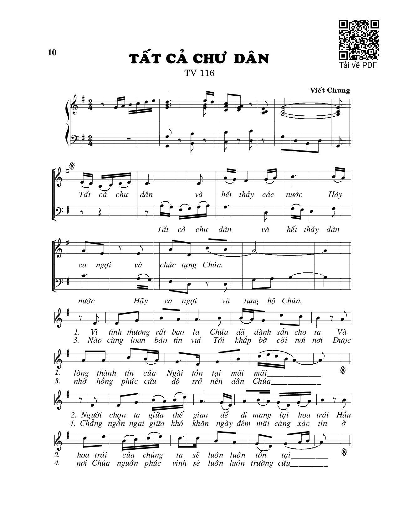 Sheet PDF of Tất cả chư dân