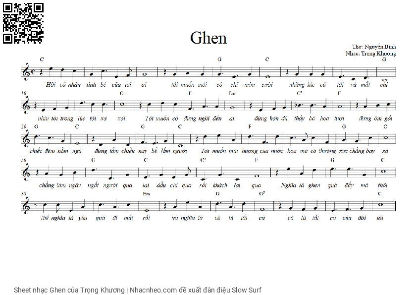 Page 2 of Sheet music PDF Ghen - Trọng Khương