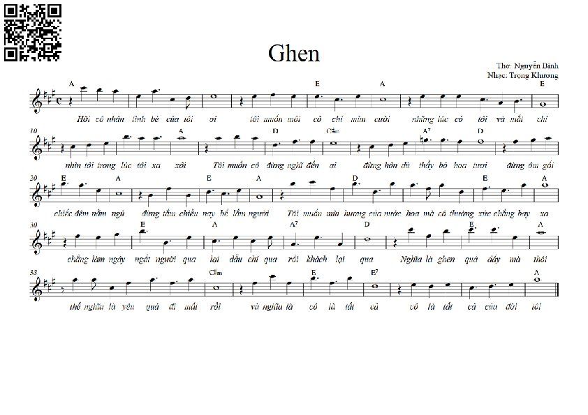 Page 3 of Sheet music PDF Ghen - Trọng Khương
