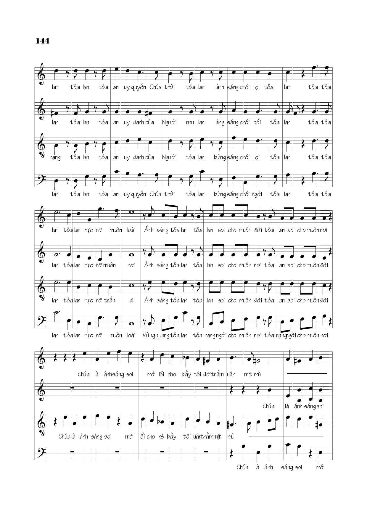 Page 2 of Sheet music PDF Ánh sáng Thượng Đế - Viết Chung