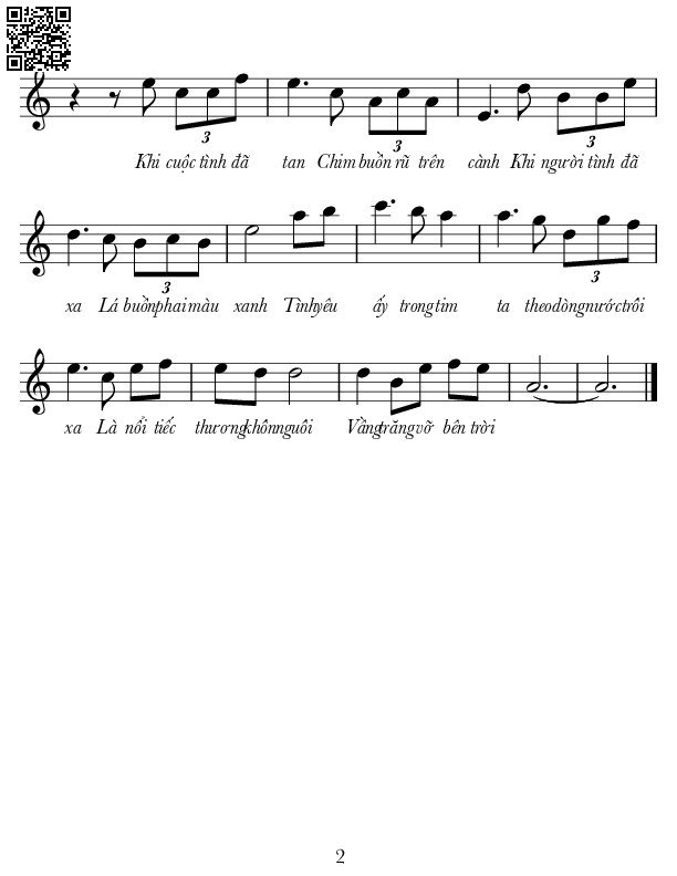 Page 2 of Sheet music PDF Giá băng cánh đồng - Lê Tín Hương
