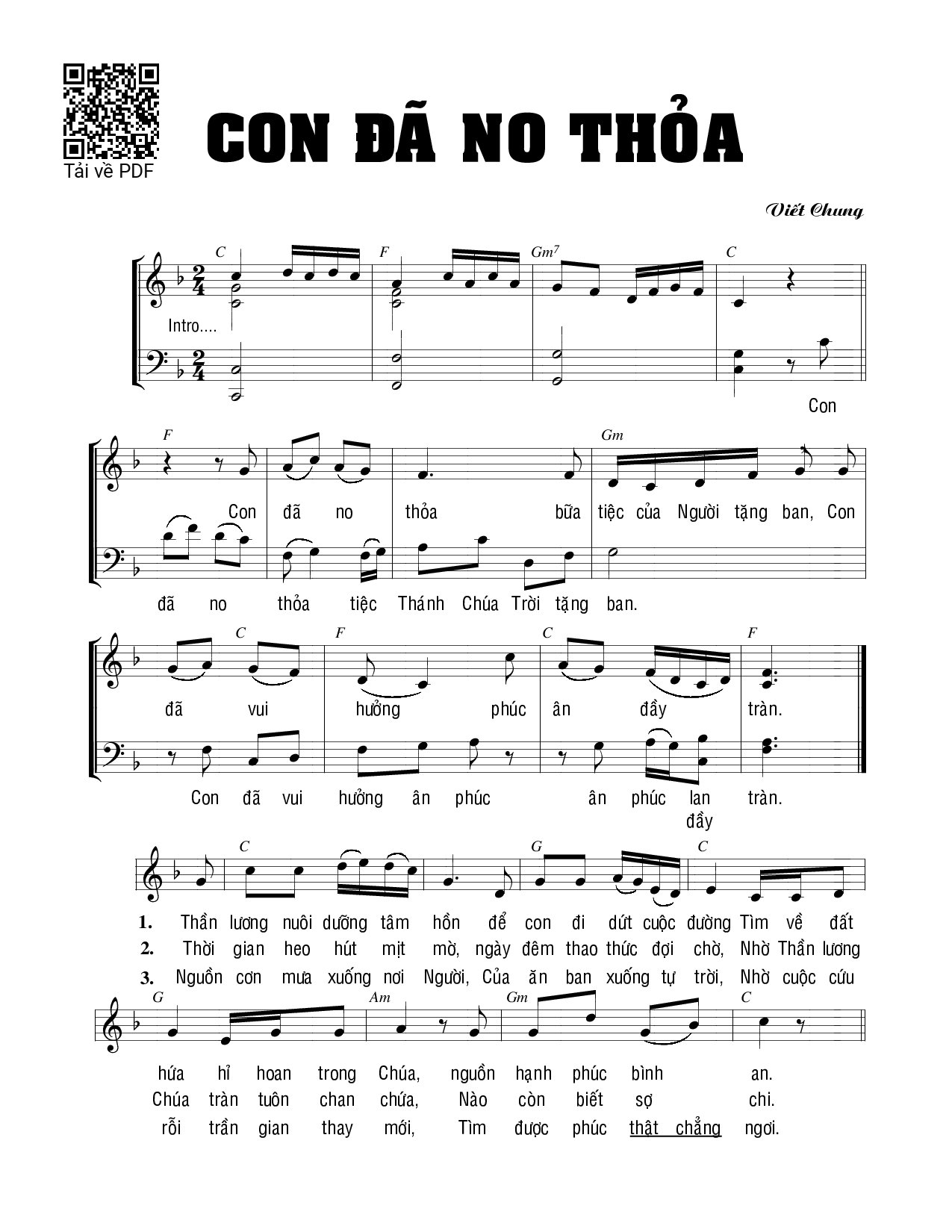 Sheet PDF of Con đã no thỏa