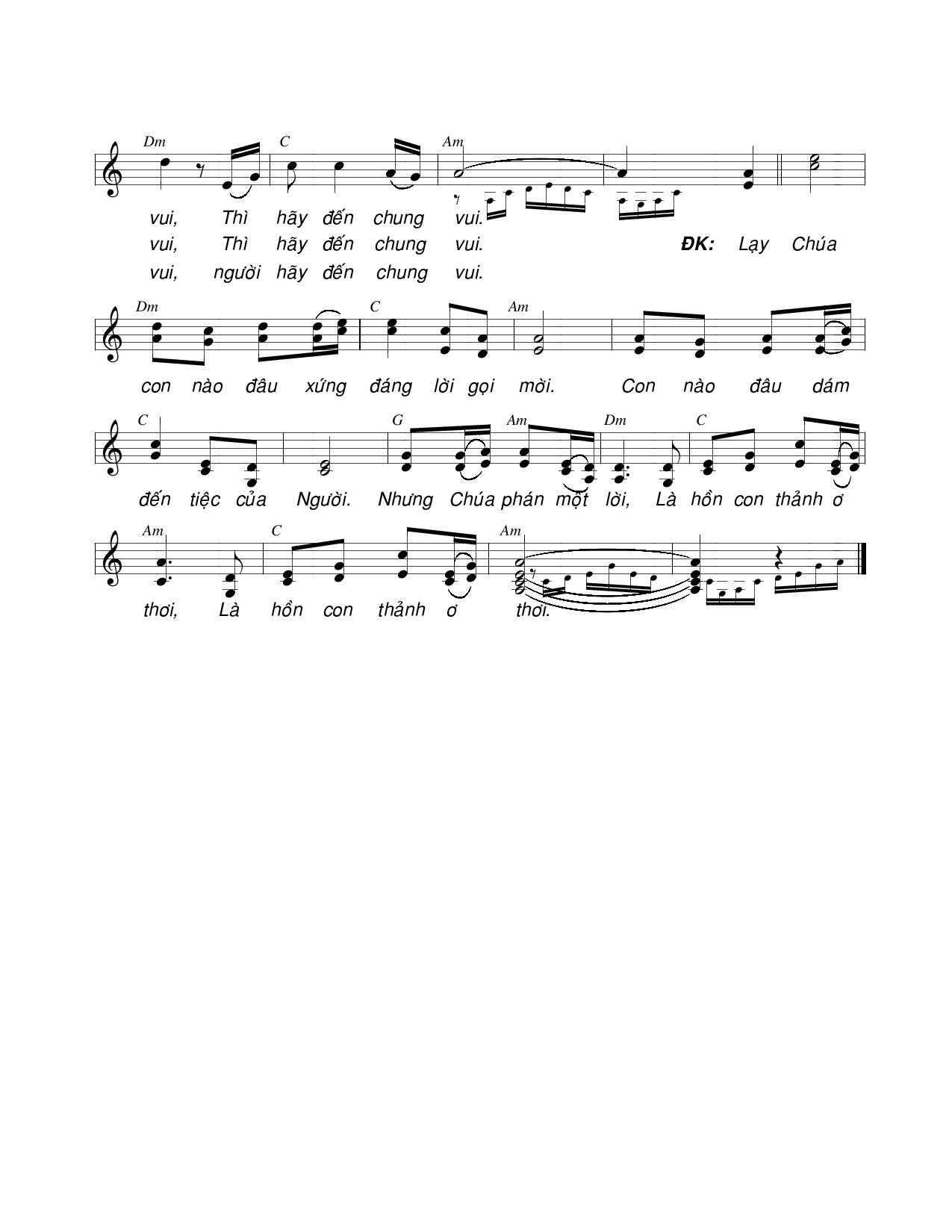 Page 2 of Sheet music PDF Mời dự tiệc thánh - Viết Chung
