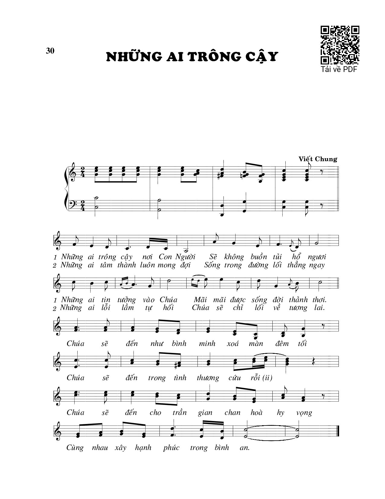 Sheet PDF of Những ai trông cậy