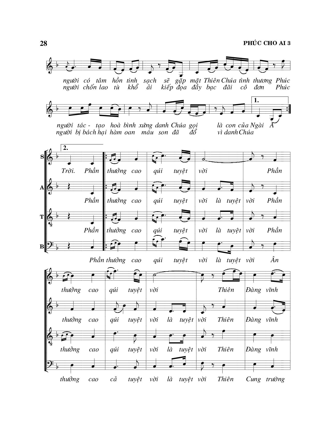 Page 3 of Sheet music PDF Phúc cho ai - Viết Chung