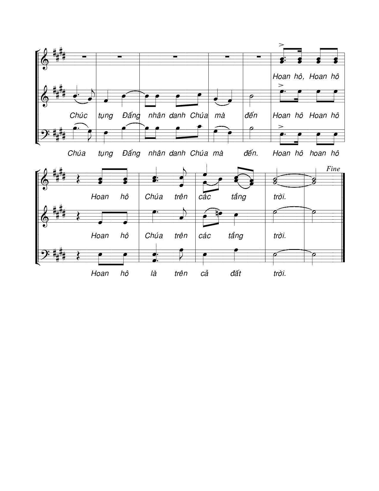 Page 2 of Sheet music PDF Hoan hô Chúa - Giang Tâm