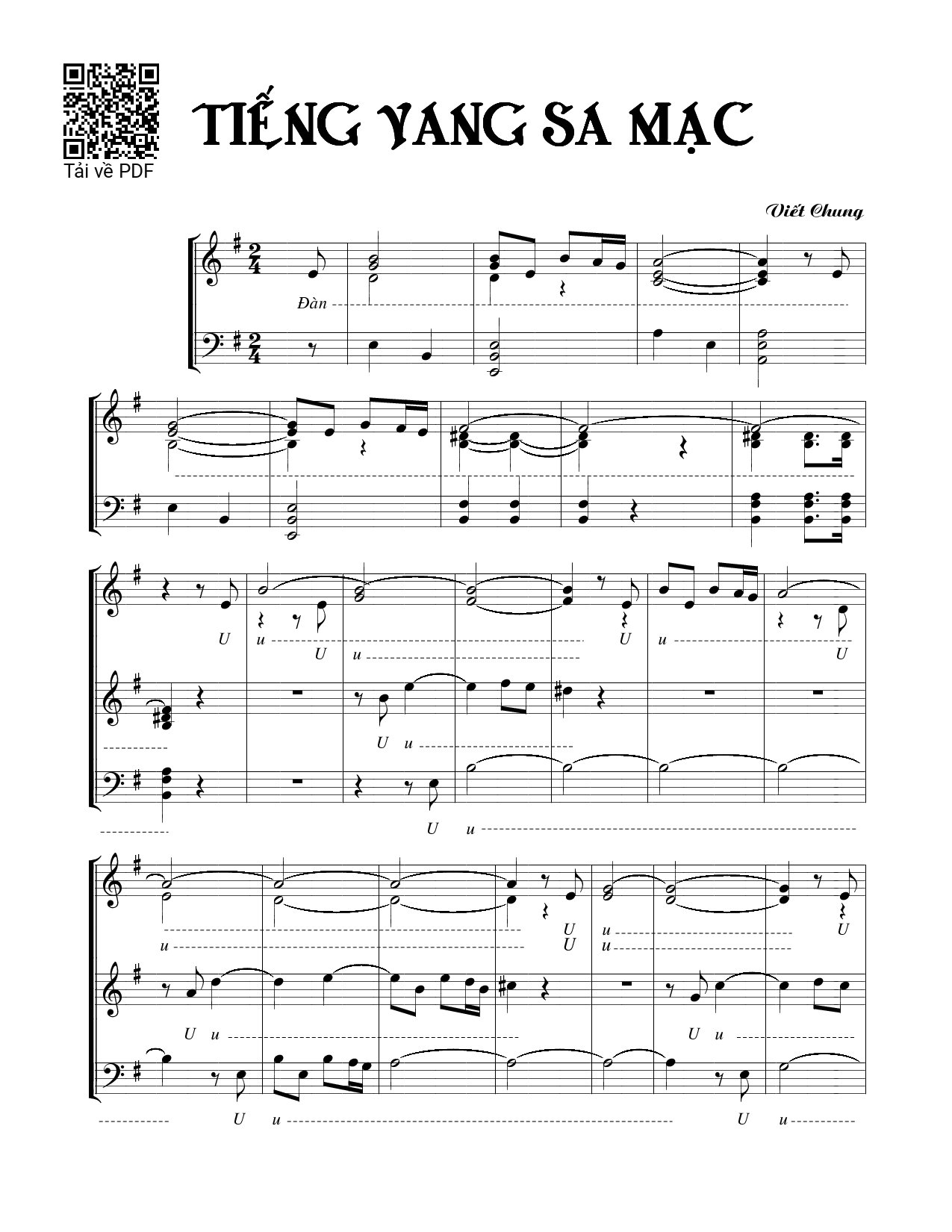 Page 1 of Sheet music PDF Tiếng vang sa mạc - Viết Chung