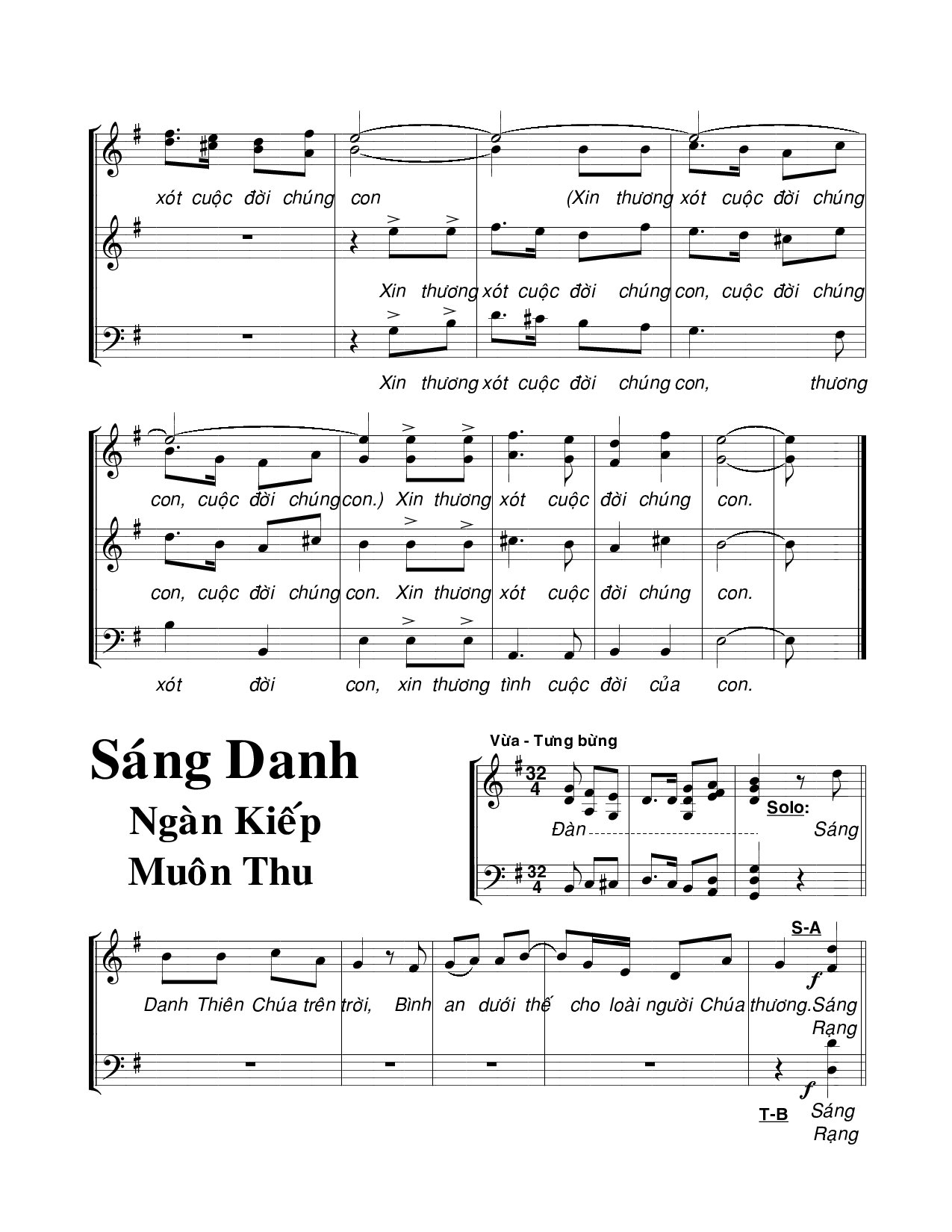 Page 2 of Sheet music PDF Xin rủ tình thương - Viết Chung