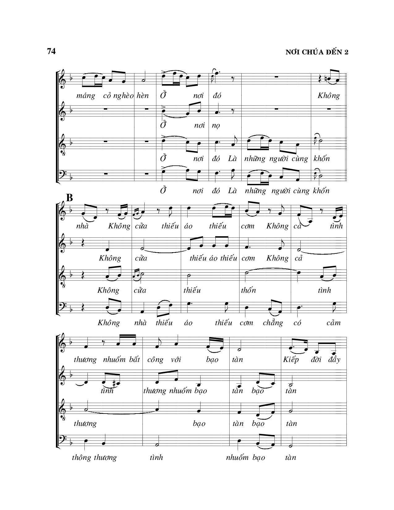 Page 2 of Sheet music PDF Nơi Chúa đến - Viết Chung