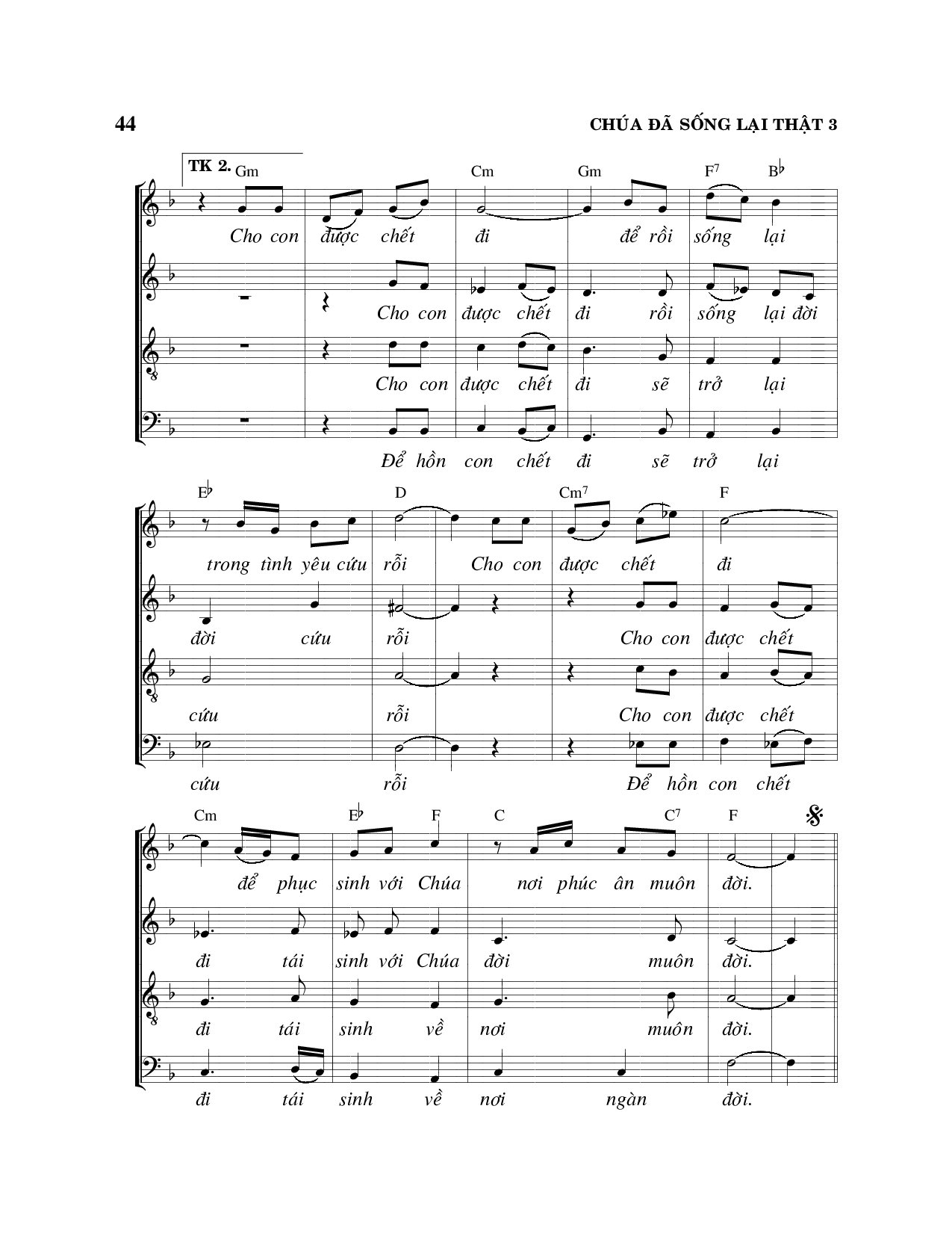 Page 3 of Sheet music PDF Chúa đã sống lại thật - Viết Chung