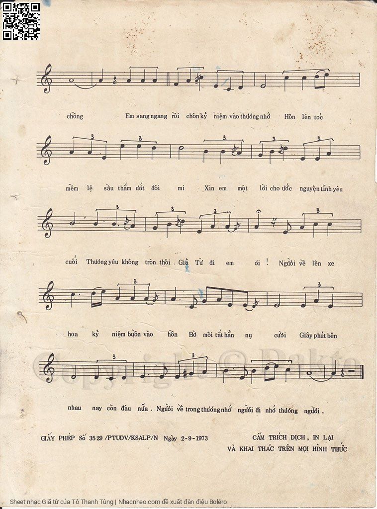 Page 3 of Sheet music PDF Giã từ - Tô Thanh Tùng