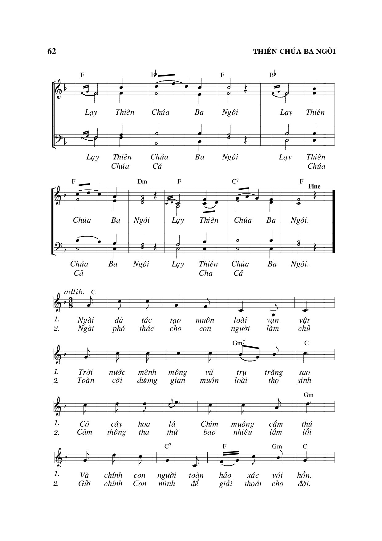 Page 2 of Sheet music PDF Thiên Chúa Ba Ngôi - Viết Chung