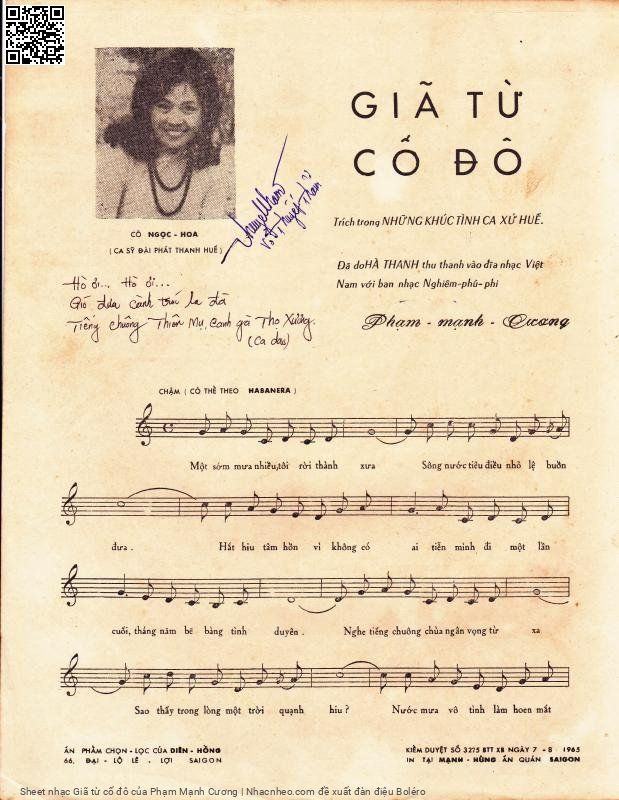 Page 2 of Sheet music PDF Giã từ cố đô - Phạm Mạnh Cương