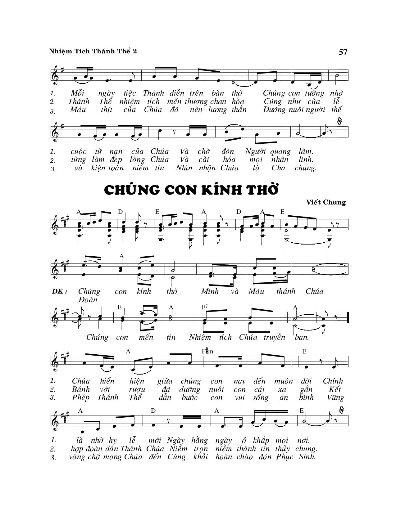 Page 2 of Sheet music PDF Nhiệm tích Thánh Thể - Viết Chung