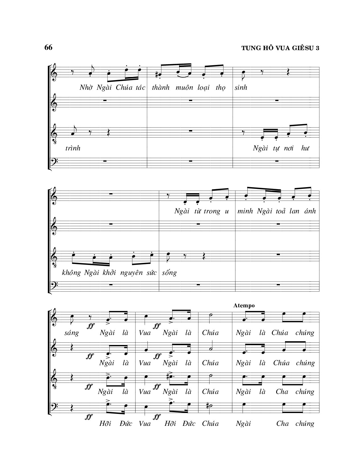 Page 3 of Sheet music PDF Tung hô Vua Giêsu - Viết Chung