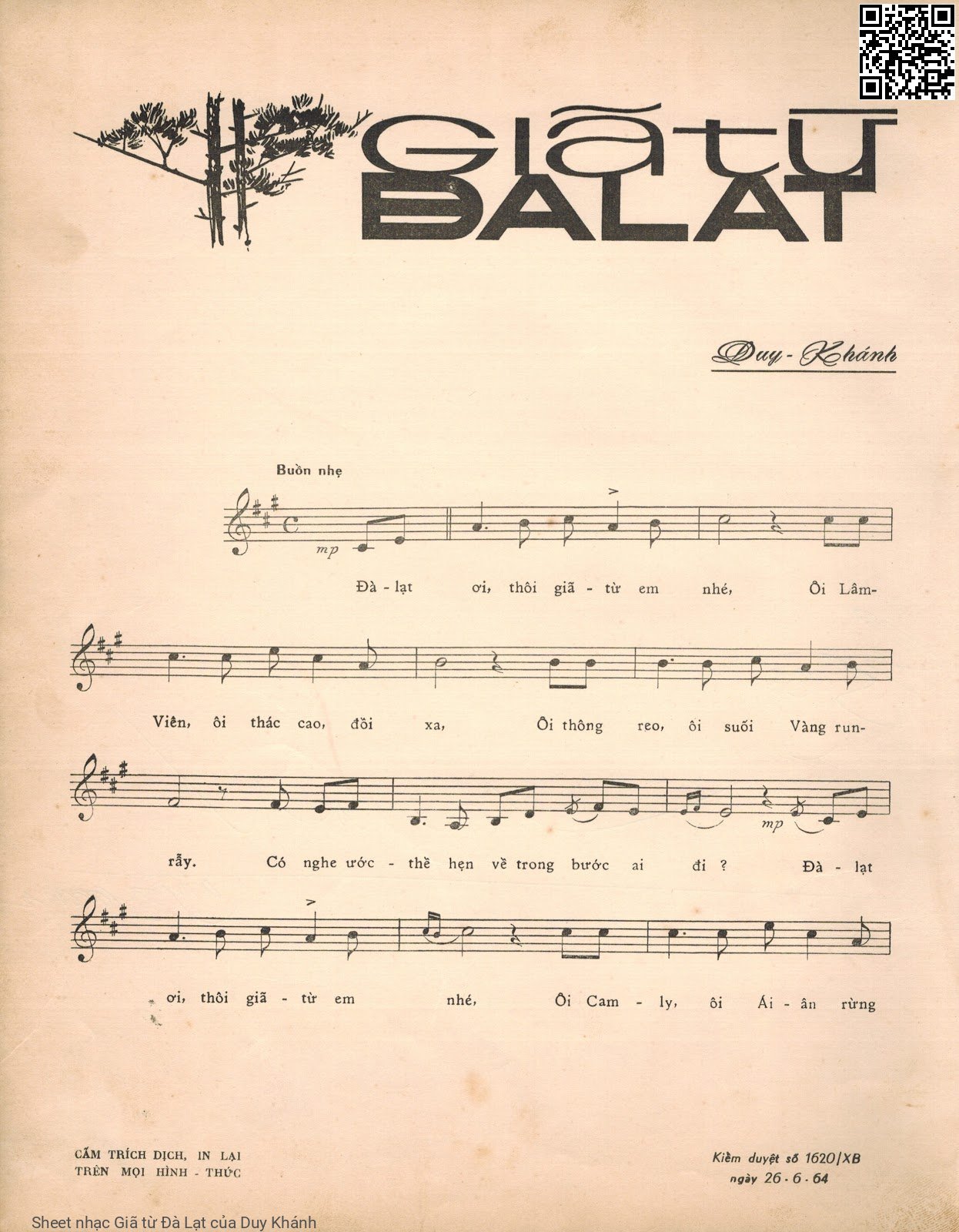 Page 2 of Sheet music PDF Giã từ Đà Lạt - Duy Khánh