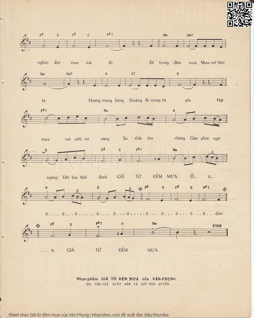 Page 3 of Sheet music PDF Giã từ đêm mưa - Văn Phụng