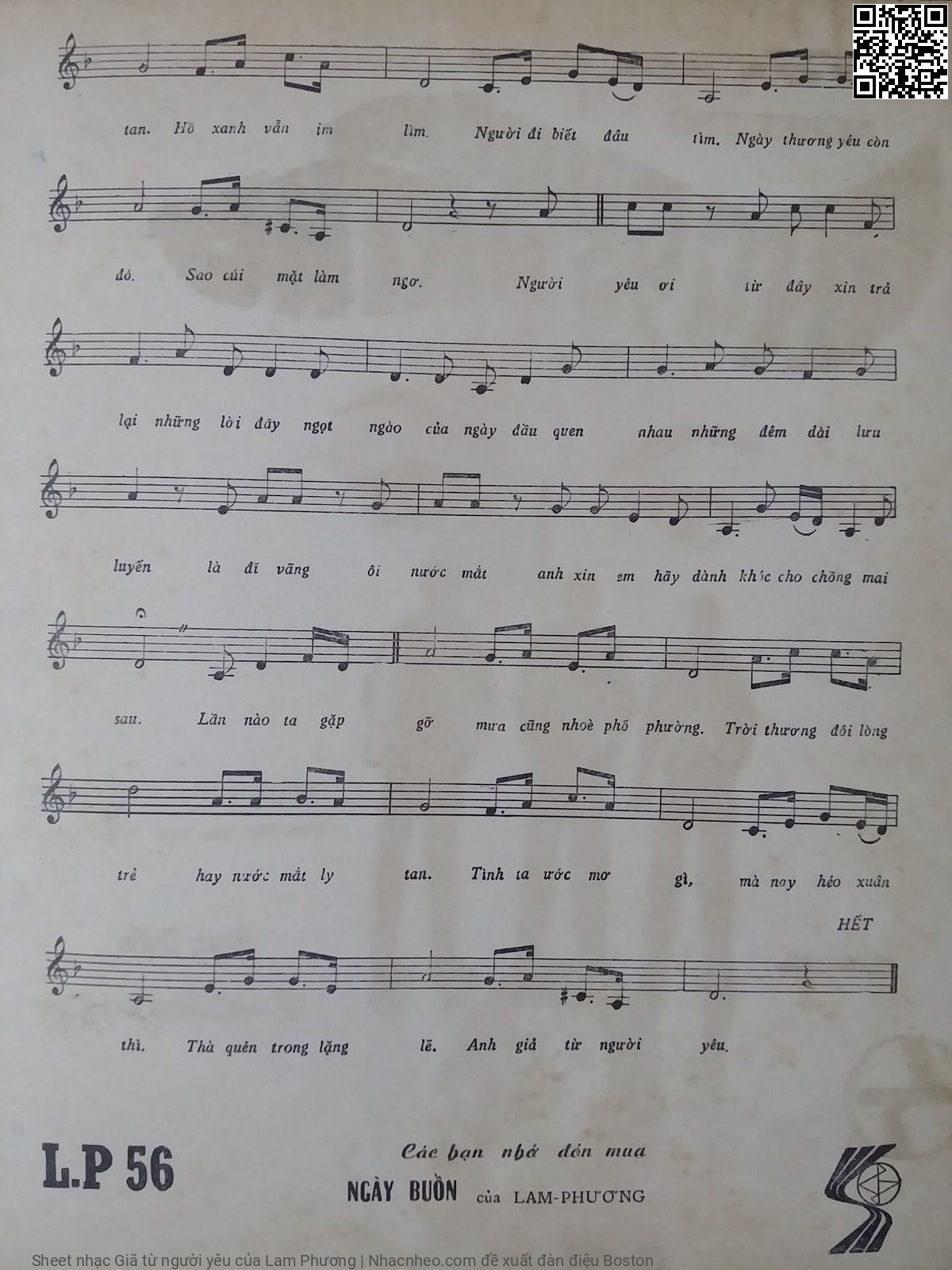 Page 3 of Sheet music PDF Giã từ người yêu - Lam Phương