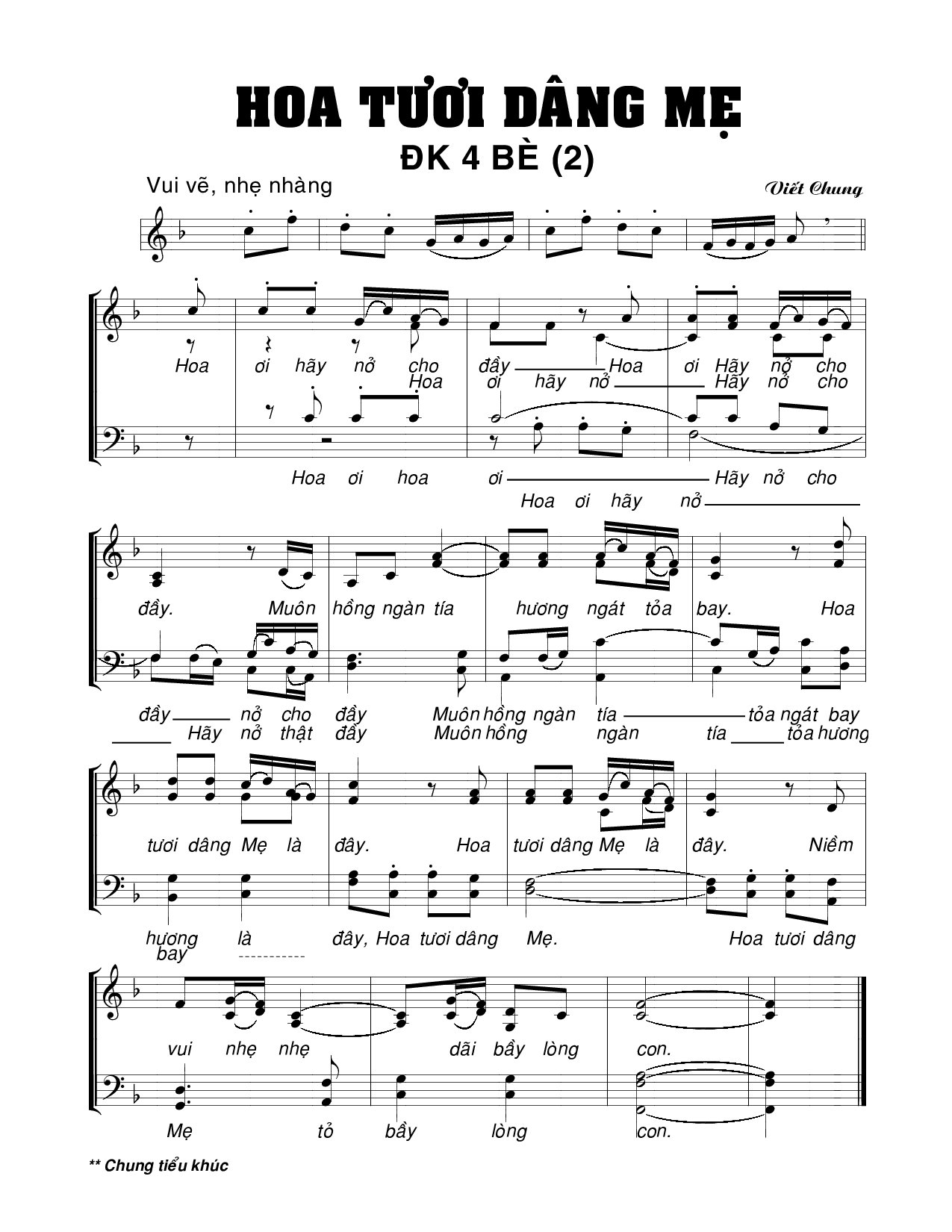 Page 3 of Sheet music PDF Hoa tươi dâng Mẹ - Viết Chung