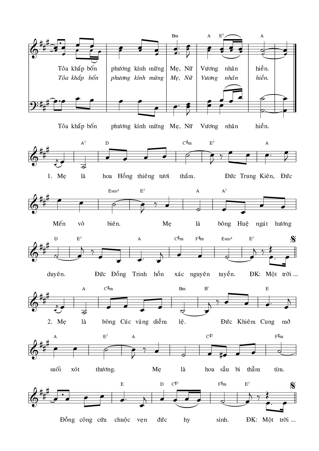 Page 2 of Sheet music PDF Một trời hoa - Viết Chung