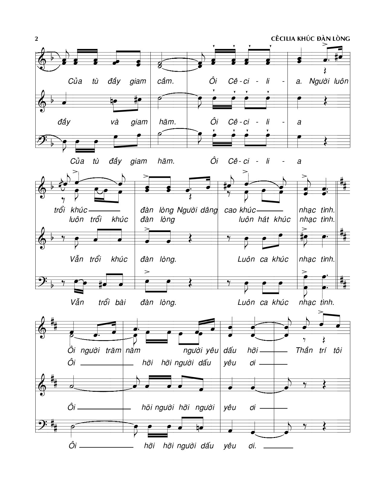 Page 2 of Sheet music PDF Cêcilia khúc đàn lòng - Viết Chung