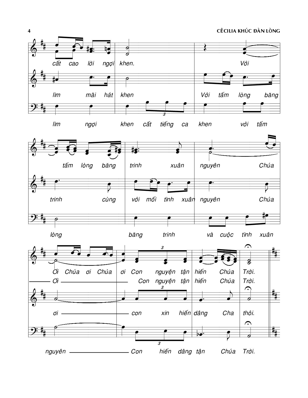 Page 4 of Sheet music PDF Cêcilia khúc đàn lòng - Viết Chung