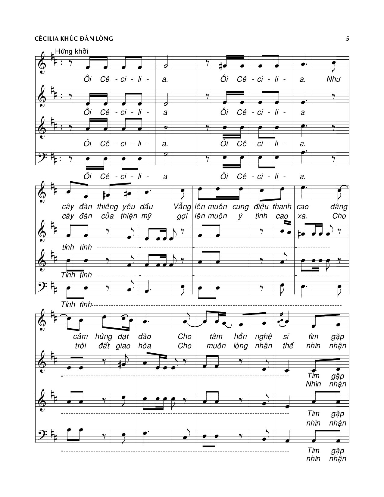 Page 5 of Sheet music PDF Cêcilia khúc đàn lòng - Viết Chung
