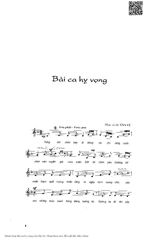 Page 3 of Sheet music PDF Bài ca hy vọng - Văn Ký